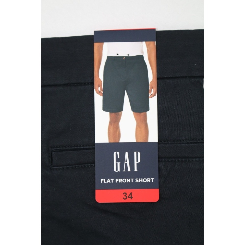 GAP Men's Black Chino Shorts Flat Front Stretch Twill Golf Casual Classic Sz 34 - Picture 9 of 13